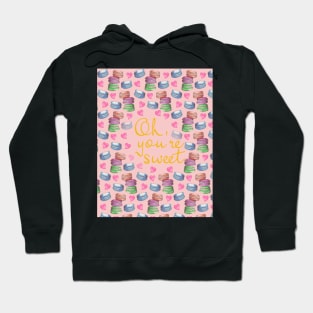 Oh Youre Sweet Macaron Dreams Watercolour Gold Hoodie